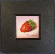 Raymond Campbell (20th C.)oil on board,`Strawberry`,signed,3.5 x 3.5in.
