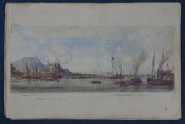J.C (19th C.)folio of watercolours,Naval officer`s sketches of voyages in the 1850`s including