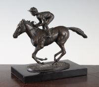 David Cornell (American, 20thC). A bronze figure group of Lester Piggott and Nijinsky titled `