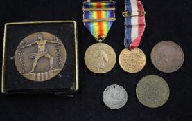 A collection of US commemorative medals, including an 1853 Calendar medal by J E Hyde Fulton for the