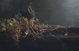 Peter Newcombe (b.1943)oil on canvas,Autumn Berries,signed,24 x 36in.