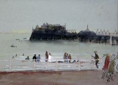 Sir Robin Guthrie (1902-1971)ink, watercolour and chalk,Palace Pier, Brighton,inscribed verso,9.5