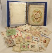 A large collection of Victorian and later Valentine cards, many with laced borders and decorated