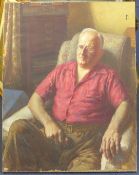 English School (c.1950)oil on canvas,Portrait of Ernest Hoyle MBE,36 x 28in., unframed.