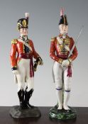 A Royal Worcester model of a Coldstream Guard and a Copeland pottery model of a Scots Guard, made