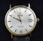 A gentleman`s 1950`s/1960`s? gold plated and steel Omega Seamaster De Ville automatic wrist watch,