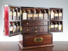 A Victorian mahogany apothecary cabinet, with a single base drawer beneath two hinged doors