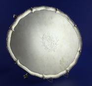 A George III silver salver by Richard Rugg II, of shaped oval form, with engraved armorial and