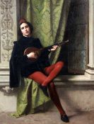 Antonio Gisbert (1822-1899)oil on canvas,Gentleman playing a mandolin,signed,18 x 13.5in.