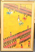 Pousette (b.1935)gouache,Lady Godiva Trooping the Colour,signed,27 x 17in.