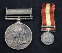 An 1899 Canada General Service medal awarded to Lieutenant Thomas Lett Wood of the Victoria Rifles,