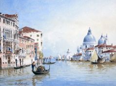 Giovanni Salviati (1881-1950)pair of watercolours,Venetian scenes,signed,7 x 9.5in.