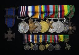 A Military medal group of nine to Bombadier W H Potts RA, comprising MM, WWI trio, 39/45 star, DM,