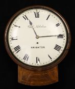 Charles Nicholson of Brighton. A Regency mahogany drop dial wall timepiece, with Roman dial and