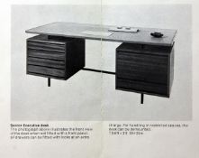 Robin Day for Hille of London. A Senior Executive desk, with inset black leather writing surface,