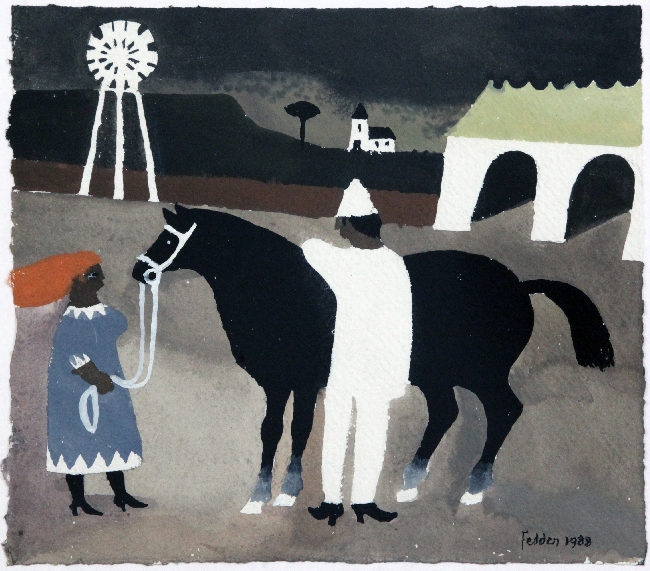 Mary Fedden (1915 -)gouache,`Circus`,signed and dated 1988,7.5 x 8.75in.
