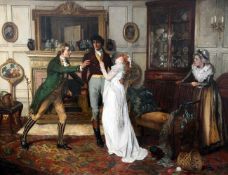 Thomas Davidson (fl.1860-1890)oil on canvas,Sir Henry Irving and Ellen Terry in Sheridan`s, `She