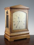 A late Victorian Barraud & Lund mahogany hour repeating bracket clock, with painted Roman dial