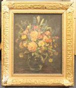 Ethel Wright (1866-1939)oil on canvas,Still life of flowers in a vase,signed, Exhibited at the