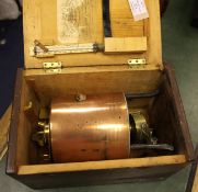 A De Grave, Short & Co copper and brass spirit analyser, marked West Sussex 1880, with a fitted