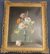 Peter F. Fullertwo oils on canvas,Still lifes of flowers in glass vases,signed,20 x 16in., frames