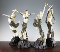 A set of four Royal Doulton `Art Deco Collection` limited edition figures, c.1999, all modelled by