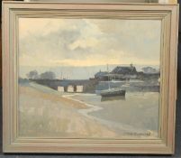 Norman James Battershill (1922-)oil on canvas,Estuary at low tide,signed,20 x 24in.