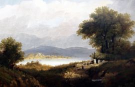 James Baker Pyne (1800-1870)oil on canvas,The Menai Straits,initialled and dated 1830,15 x 21in.