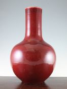 A large Chinese sang-de-boeuf bottle vase, 47.5cm.