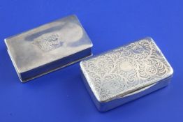 A George III silver snuff box, of rectangular form with wriggle work decoration, Daniel Hockley &