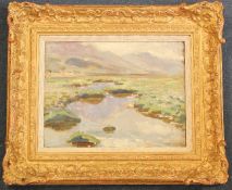 Florence St John Cadell (Exh.1900-1940)oil on board,Scottish landscape,signed,10 x 13.5in.