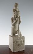 § Herbert `Joseph` Cribb (1892-1967)stone carving,`St Christopher O.B.N.`,signed and dated 1926,19.