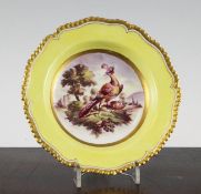 A Flight Barr and Barr Worcester saucer dish, c.1820, of circular form, with a moulded gilt