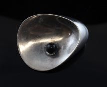 An early 1960`s George Jensen sterling silver and onyx brooch designed by Nanna & Jorgen Ditzel,