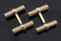 A pair of gold plated baton cufflinks, in Georg Jensen box.