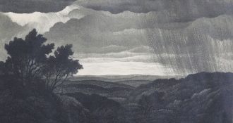 Thomas Willoughby Nason (1889-1971)wood engraving,Summer storm,signed in pencil and dated 1940,