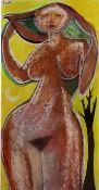 Gerald Grubb (1912-1994)pastel and watercolour,Standing female nude,signed,11.5 x 6in,