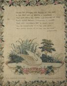 A 19th century American needlework sampler, by Ann Duffield June 1840, Misses Williams Academy,