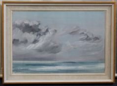 John Hitchens (1940-)oil on canvas`Drifting sea colours`,signed and dated 1964,12.5 x 18.5in.