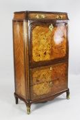 An 18th century French marquetry and kingwood secretaire, with single drawer over fall front