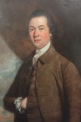 18th century English Schooloil on canvas,Portrait of a gentleman wearing a brown coat,33 x 23in.