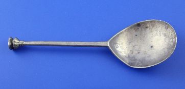 A 17th century unascribed West country? provincial silver seal top spoon, with traces of gilding