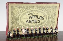 A set of pre-war Britains Royal Marine band, no.1291 from the Types of the Worlds Armies series,