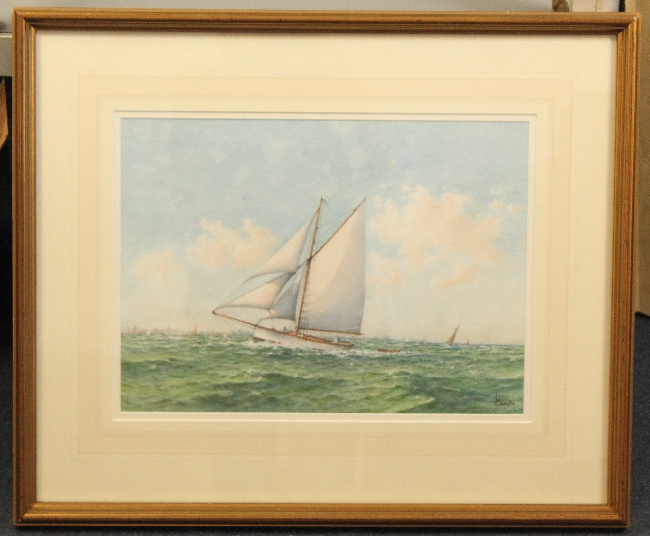 John Millington (1891-1948)watercolour,Off Burnham on Sea,signed,10.5 x 14.5in.