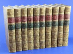 Boswell, James - The Life of Samuel Johnson, 10 vols, 8vo, half calf, gilt, London 1835