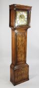 Plimer of Wellington. A George III oak and burr walnut thirty hour longcase clock, the 11 inch