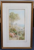 Ebenezer Wake Cook (1843-1926)watercolour,Vietri with the Bay of Salerno, South Italy,signed,14 x