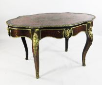 A 19th century boulle work ormolu mounted serpentine shape centre table, with single frieze