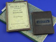 Brighton and Sussex Maps;- Walkers Sussex, coloured, folding, 13.75 x 16in, 1841; Rock & Co`s -