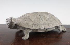 A 20th century lead tortoise, 14in.